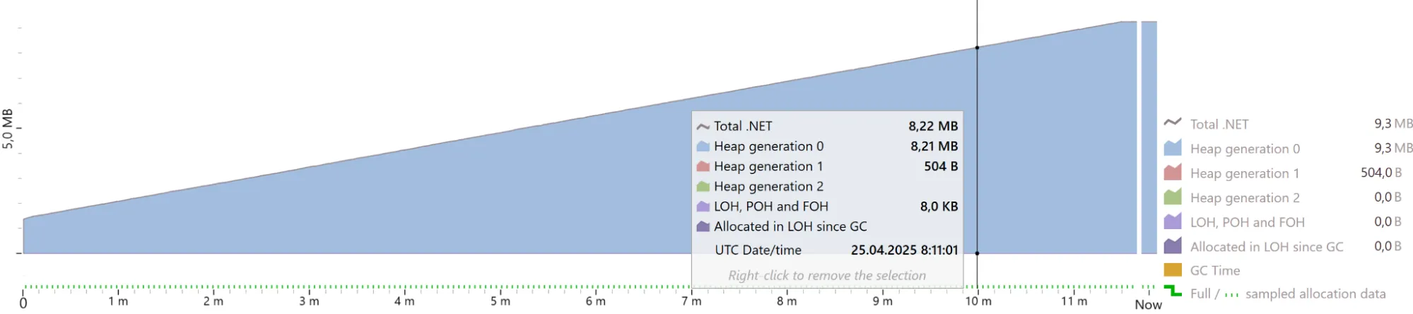 Memory profiling with string interpolation